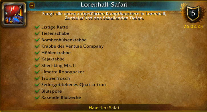 Erfolgsguide: Lorenhall-Safari – Patch 11.1